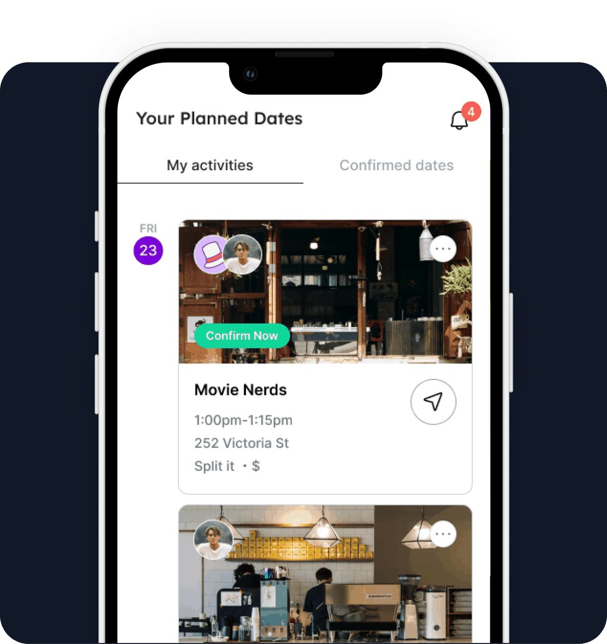Phone app screen